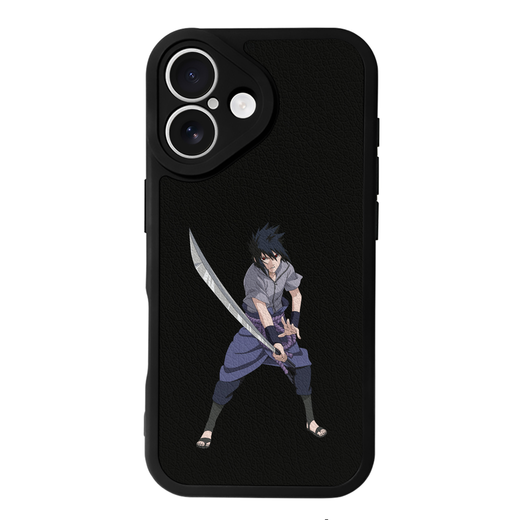 （画像用） NARUTO -ナルト- うちは サスケ Uchiha Sasuke 【iPhone 16シリーズ対応】シリコンスマホケース（レザー調） 材質：シリコン